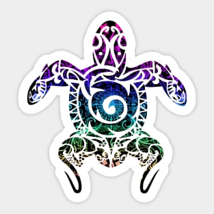 Rainbow Mandala Turtle Sticker